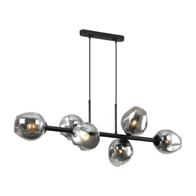 Immagine prodotto di Italux Borgo lampadario moderno nero PND-30843-6 BK+SG