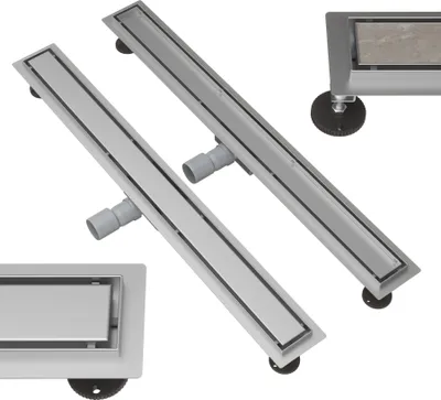 Produktbild von Geradliniger Ablauf unter Fliesen 90 cm Stahl 2W1 Duschabfluss Entero Duschwanne
