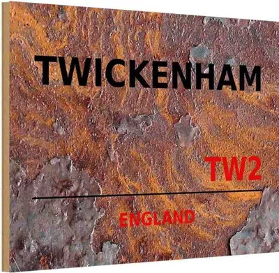 Produktbild von vianmo Holzschild 20x30 cm Twickenham TW2 Straße Stadt