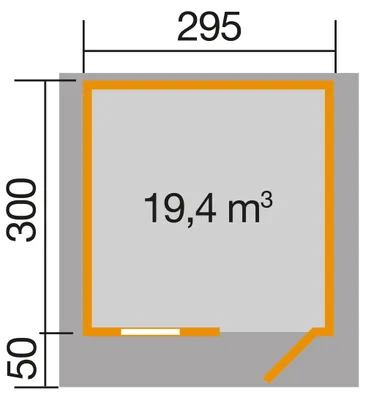 Productafbeelding van Tuinhuis Weka 170, maat 3, met vloer, afmetingen 356 x 375 cm, naturel