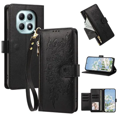 Image de Étui pour Xiaomi Poco M8 / Redmi Note 15 5G/4G, étui en cuirPolyuréthanede type portefeuille avec compartiments, support pour cartes et dragonne, couleur noire
