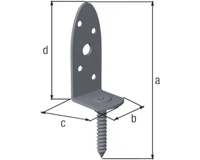 Produktbild von Alberts® Flechtzaunhalter Ovado L-Form verz.,graphitgrau beschichtet