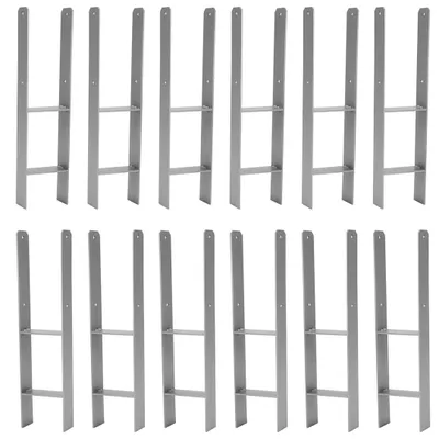 Produktbild von Faziango Pfostenanker Set 12 Stk für Holzpfosten, 600 mm, 111 mm Stabile H Anker Pfostenträger für Zaun, Pergola, Carport und Gartenbau