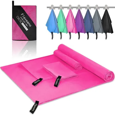Produktbild von Mikrofaser Handtuch Schnelltrocknend Reisehandtuch 3er Set Rosa