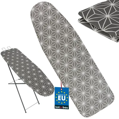 Image de KOTARBAU® Housse Table à Repasser 120 x 42 cm Thermoréfléchissante Housse Planche à Repasser Taille M Coton et Feutre Grise Motif Étoiles