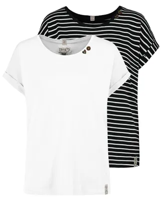 Produktbild von Sublevel Design T-Shirts 2er-Pack Knopfdetails Umschlagärmel Größe: S