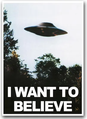 Produktbild von Poster - Canvas - Leinwand - 59,4 cm x 84,1 cm - Fotoposter - Leinwandkunst - Science Fiction UFO I Believe