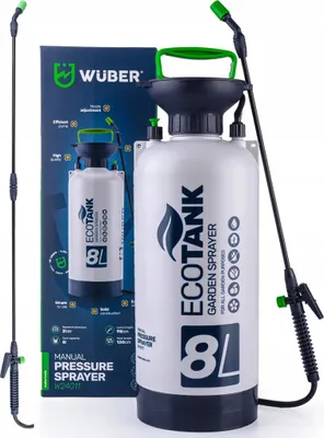 Zdjęcie produktu dla OPRYSKIWACZ CIŚNIENIOWY RĘCZNY OGRODOWY REGULOWANA DYSZA LANCA 98cm Poj 8L