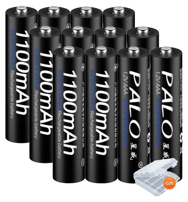 Imagen del producto de Baterías recargables, tipo NI-MH, amplia compatibilidad, paquete de 12 baterías AAA