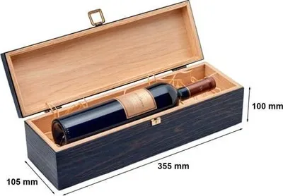 Produktbild von Holzgeschenkbox für Wein K-981 EX Blau Dunkelblau