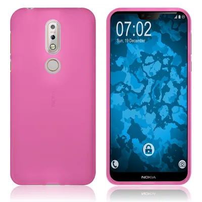 Produktbild von PhoneNatic Case kompatibel mit  Nokia 7.1 - pink Silikon Hülle matt Cover