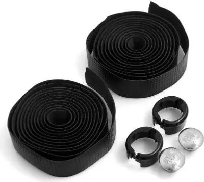 Produktbild von System-S 2er Set Lenkradband Lenkerband Lenker Band Rennrad mit 2 Endstopfen in Schwarz