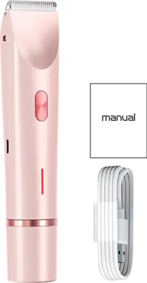 Produktbild von Damen-Elektrorasierer mit Doppelkopf, wiederaufladbar über USB, IPX7, wasserdicht, tragbar, für unterwegs, Gesicht, Körper, Bikinizone, Arme und Beine, Haarentfernung, Rasierer, Epilierer, Trimmer