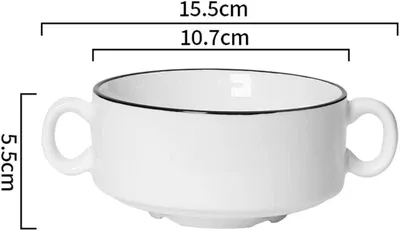 Produktbild von 255 ml Porzellan-Lunchschüsseln, Suppenschüssel mit Henkel, Porzellan-Dessertschüssel, Müslischalen, spülmaschinenfest