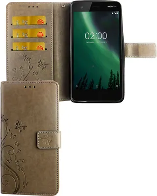 Produktbild von Handyhülle für Nokia 2.1 / Nokia 2 2018 Tasche Wallet Schutz Cover Etuis Grau