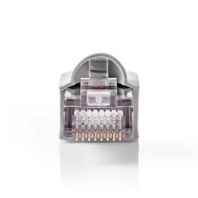 Produktbild von Nedis RJ45-Stecker - Stecker - Solid FTP CAT5e - Gerade - Vernickelt - 10 Stück - Polycarbonate - Grau / Transparent - Box