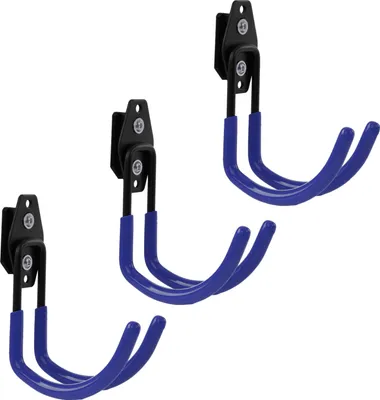 Produktbild von Set 3 Stck. Werkzeughaken von BOTLE für Qbrick Koffer-System  für Werkzeuge, U-förmig 11 cm, stabil mit PVC-Ummantelung, für Garage, Schuppen, Werkstatt, Haken für Handsäge und Gartensäge, Doppelhaken, Tragkraft bis 30 kg