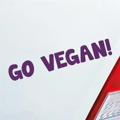 Produktbild von Auto Aufkleber Go Vegan! Werde Veganer ! Tierliebe Love Car 19x3 cm Lila Sticker Heckscheibenaufkleber