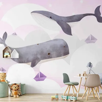 Produktbild von Vlies Fototapete - Dream Of Whales - Second Variant 350x245 cm Für Kinder g-A-10002-a-b