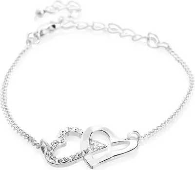 Immagine prodotto di JSB Bijoux doppio cuore decorato con pietre di cristallo Swarovski