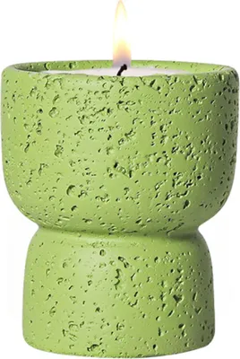 Image de 8,5cm Porte-bougie odorant en ciment, Porte-bougie moderne pour bougies à chauffe-plat, Formes de bougies vides DIY Pour Décoration de table, Fête, Noël, Décoration de maison(Vert)