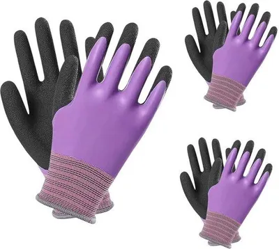 Immagine prodotto di Guanti da giardinaggio - 3 paia - Ottima presa - Resistenti - Comodi - Traspiranti e multifunzionali, ideali per giardinaggio, edilizia e logistica - Blu