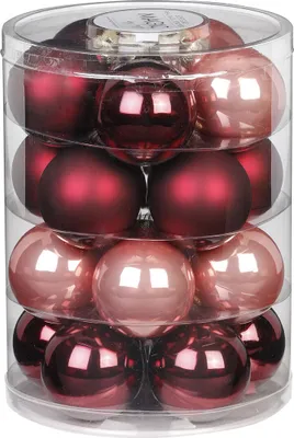 Produktbild von Weihnachtskugeln Glas 6cm Vintage Rose, 20 Stück