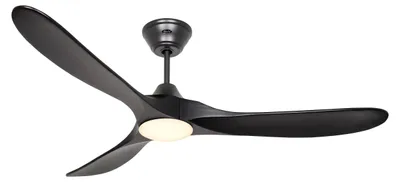 Productafbeelding van Energiezuinige plafondventilator met LED-verlichting en afstandsbediening, Eco Genuino-L, mat zwart, 152 cm