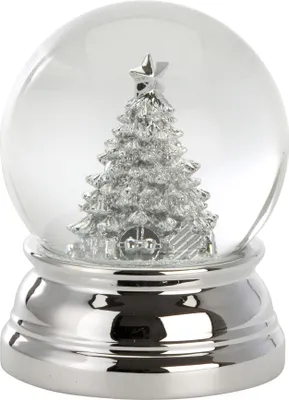 Produktbild von Schneekugel Christbaum Groß, versilbert, H 10,0cm  D 8,0cm