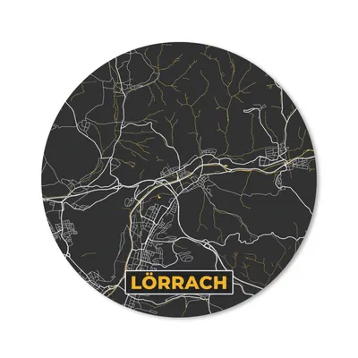 Produktbild von MuchoWow® Mauspad Mousepad Stadtplan - Karte - Lörrach - Gold - Deutschland - Karte 40x40 cm - Mousepads - Maus Mat - Pad - Mausunterlage - Schreibtisch Accessoires