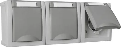 Obrázek produktu pro Zásuvka 3-cestná horizontální. FR-AP IP54 - Zásuvka 90591498-DE