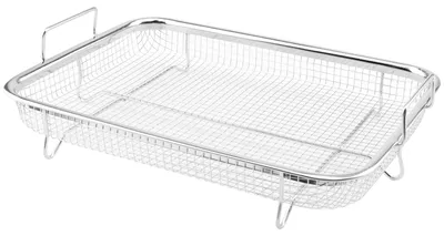 Obrázok produktu pre Grilovacia mriežka z nehrdzavejúcej ocele, rozmer 30 x 22 x 5 cm, vhodná na zeleninu a ovocie