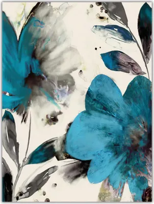 Produktbild von TPFLiving Kunstdruck LW-36 (OHNE RAHMEN) Poster - Leinwand - Wandbild - Hochauflösender Giclée-Druck, langlebig und hochwertig - Blaue Blumen -3 Motive in 17 Größen zur Auswahl -  - Größe: 50x75cm