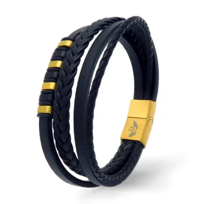 Produktbild von Leder Armband DIVER GOLD 21 cm / Gold