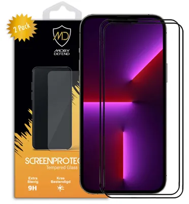 Produktbild von MobyDefend 2er-Pack Displayschutzglas mit schwarzem Rand - kompatibel mit iPhone 13 Pro Max - Gehärtetes Glas