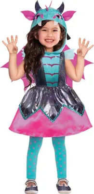 Productafbeelding van Amscan Verkleedjurk Little Mystic Dragon Meisjes Roze Maat 4-6 Jaar