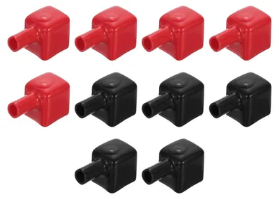 Batterieklemmen-Abdeckungen, 10 Stück, PVC, 22x40x27 mm, rot/schwarz
