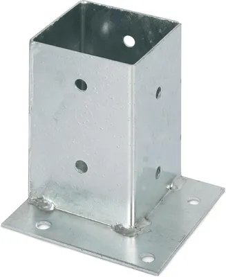 Productafbeelding van Bevestigingsplaat, schroefbaar, verzinkt staal, 91x91 mm, 12 gaten met een diameter van 11 mm, voor houten balken