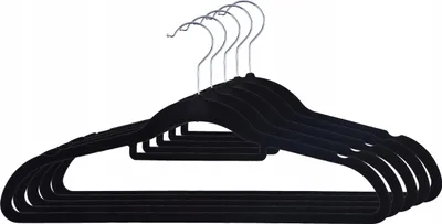 Produktbild von Maxi-Samtkleiderbügel, 5er-Set – schwarz