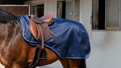Produktbild von EQUITHÈME Classic Outdoordecke Nierendecke Wasserdicht 1200D Navy Blau, Farbe:marineblau, Größe: 155 cm