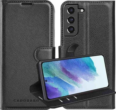 Obrázek produktu pro Cadorabo Case for Samsung Galaxy S21 FE in PHANTOM BLACK Ochranné pouzdro s magnetickým zavíráním, funkcí stojánku a flipovým krytem se slotem na karty Etui Handy Klapp Hülle Book Tasche