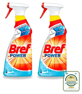 Produktbild von 2 x Bref Power Badreiniger - Anti-Kalk & Schmutz - 750 ml - Vorratspackung - 2 Stücke