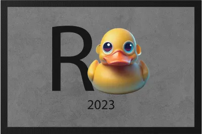Produktbild von R Ente 2023 Fußmatte Rente Geschenk Ruhestand Quietscheente Wortwitz