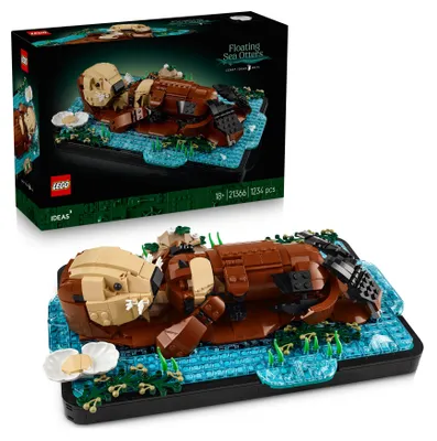 Produktbild von LEGO Ideas Schwimmende Otter - Modellbau für Erwachsene - 3D Puzzle mit Seeotter Figuren (Mutter & Jungtier) - DIY Deko für Regal oder Wohnraum - Geschenkidee für Kunst- & Bastelfans - 21366