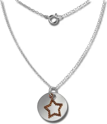 Image de SilberDream Collier 45cm 925 argent doré étoile véritable argent rose SDK8005E