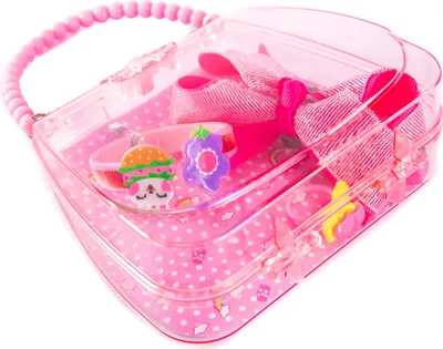 Image de Ensemble de bijoux pour fille dans un sac - bracelet, bague et barrette - accessoires rose/rose vif