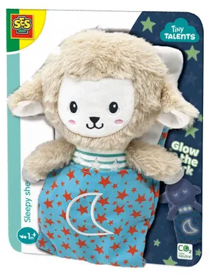 Produktbild von SES Creative Tiny Talents 13155 Sleepy Schaf, Glow in the Dark Kuscheltier, Sicher für Babys, Spielzeug-Schaf