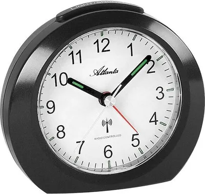 Produktbild von Atlanta 1856/7 Wecker Funk Funkwecker schwarz mit Licht Snooze