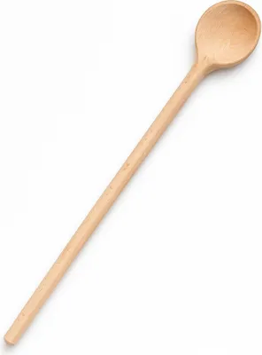 Image de Cuillère en bois ronde 35 cm | Cuillère de cuisine naturelle | Cuillère en bois pour mélanger | Cuillère écologique pour cuisiner | Cuillère de cuisine éco