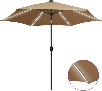 Obrázek produktu pro Zahradní slunečník s LED a hliníkovou tyčí 300 cm taupe